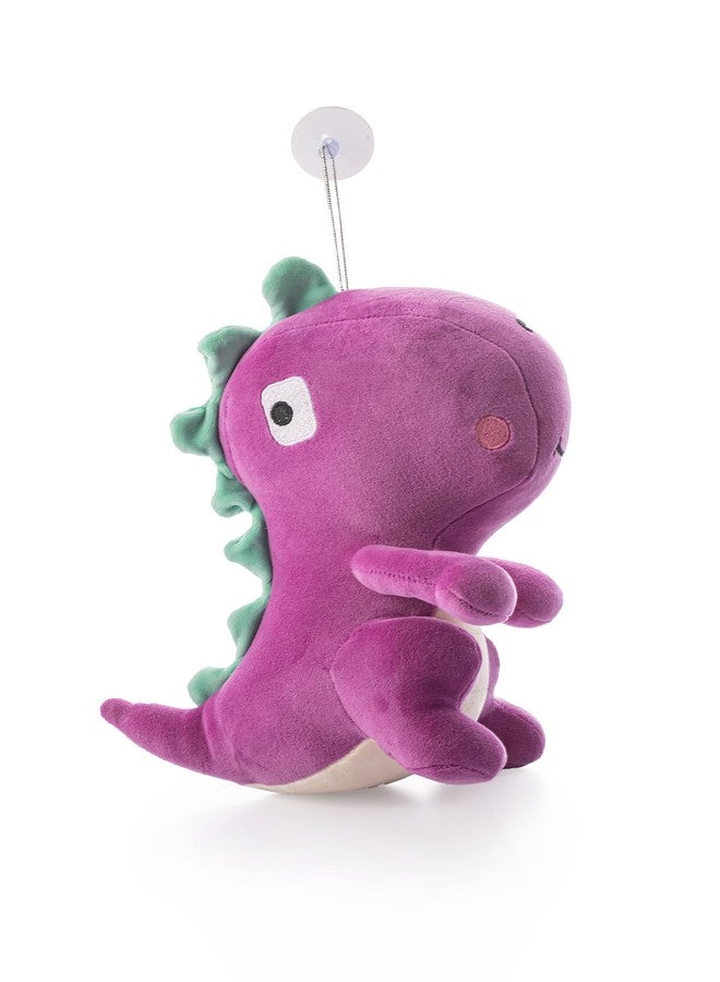 Dimpy Stuff Dino Plush Toy - Purple 23 cm (9") - Super Soft Squishy Nursery Decor Children - Image 1